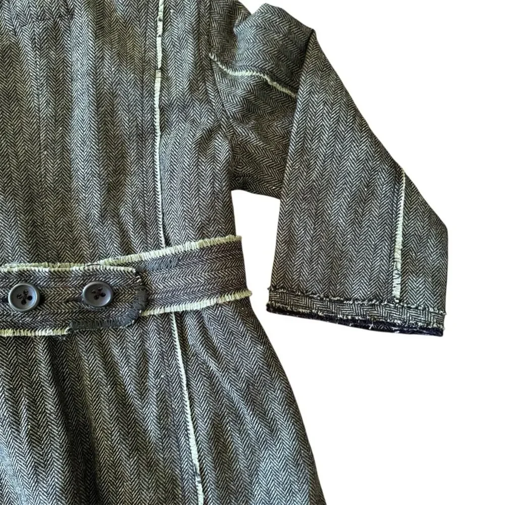Z Brand Kids’ Tweed Double-Breasted Distressed Green Lightweight Jacket Size 10